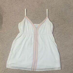 GAP White Sleeveless Top with Pink and Blue Accents